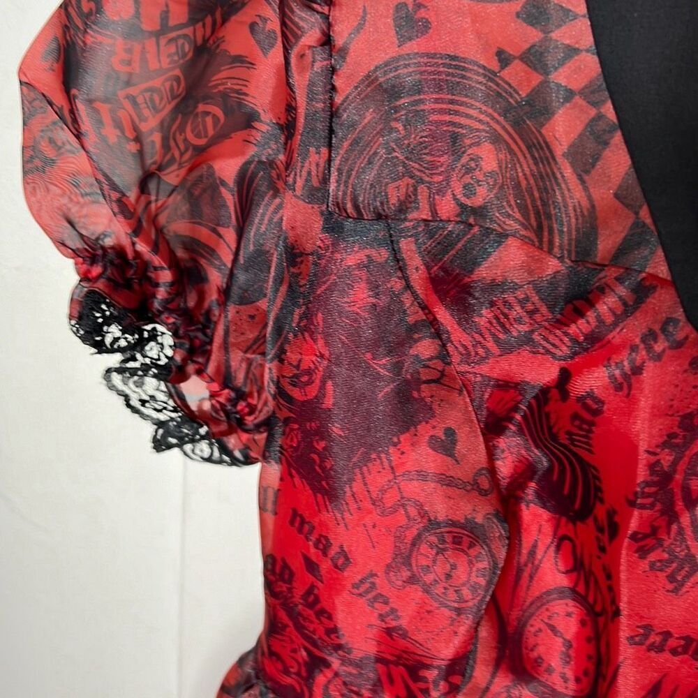 Hot Topic Social Collision Through The Looking Glass Organza  Dress Size Medium - Picture 4 of 7